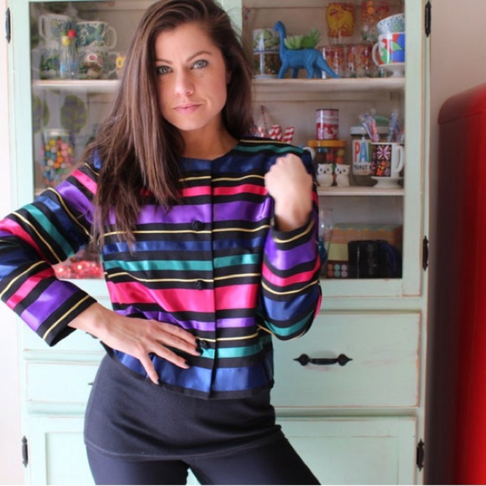 Talbots Petites Multicolor Ribbon Jacket - Picture 2 of 3